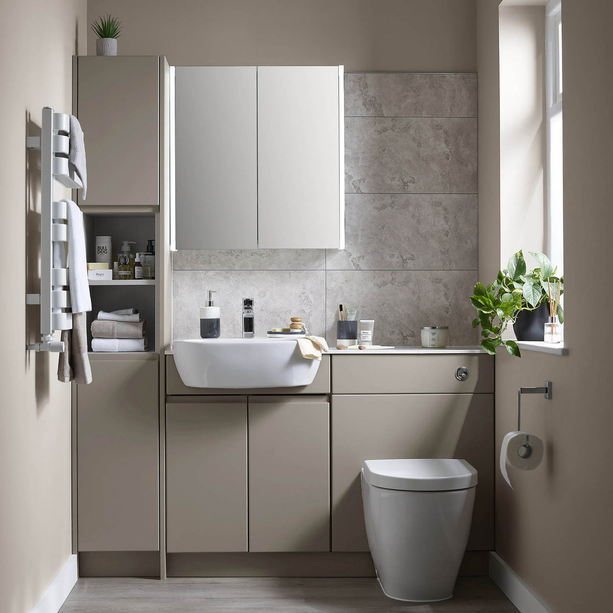 Bathroom Cabinet End Panel Westport Matt Stone Grey Contemporary (H)720mm - Image 5