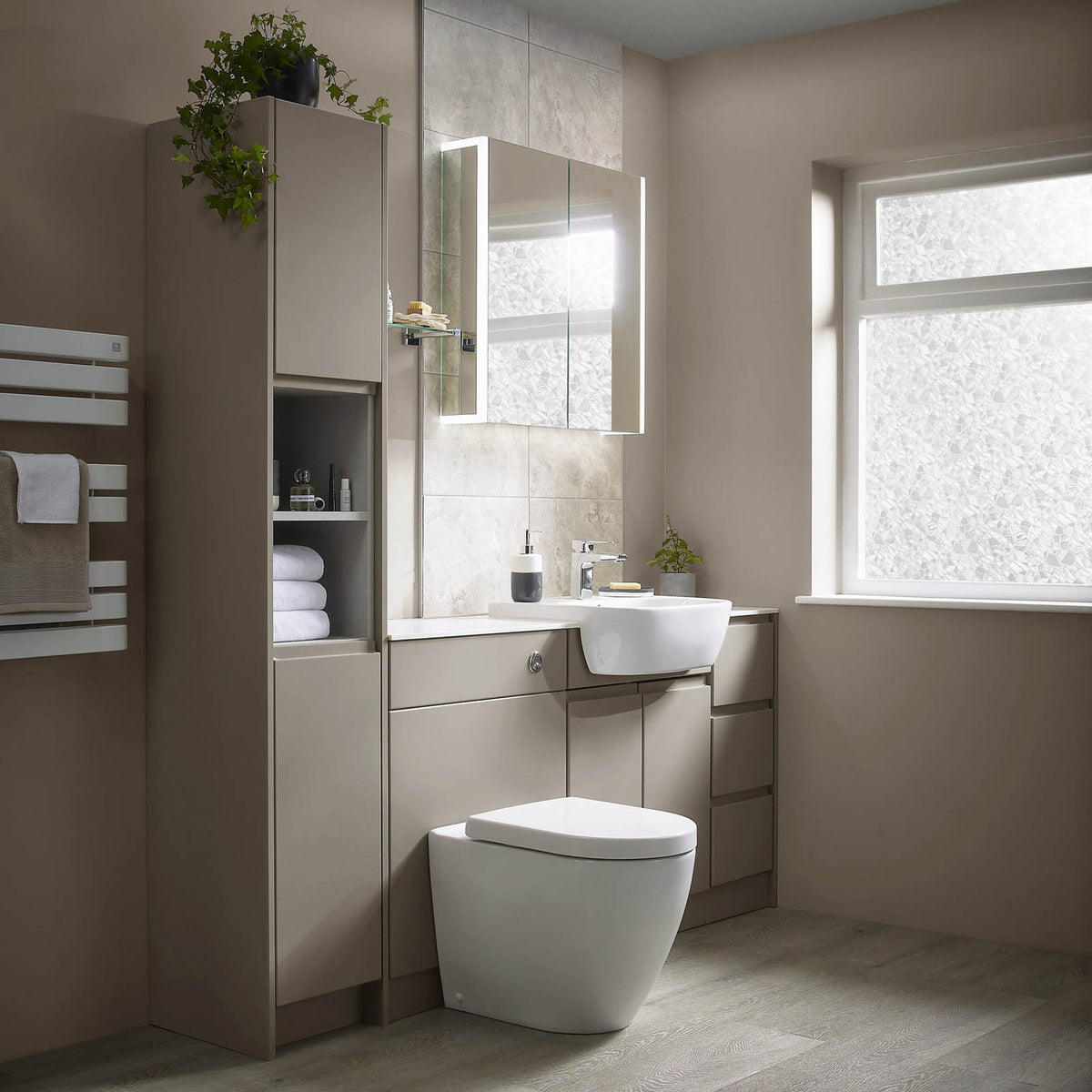 Bathroom Cabinet End Panel Westport MDF Matt Stone Grey Contemporary (H)900mm - Image 3