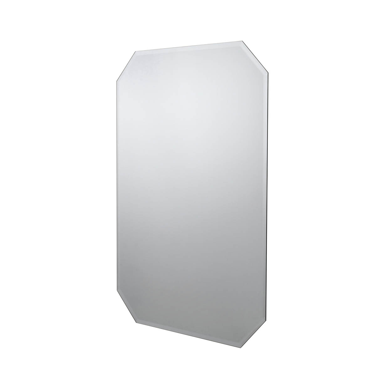 Croydex Bathroom Mirror Octagonal Frameless Bevelled Edges (H)70cm (W)50cm - Image 1