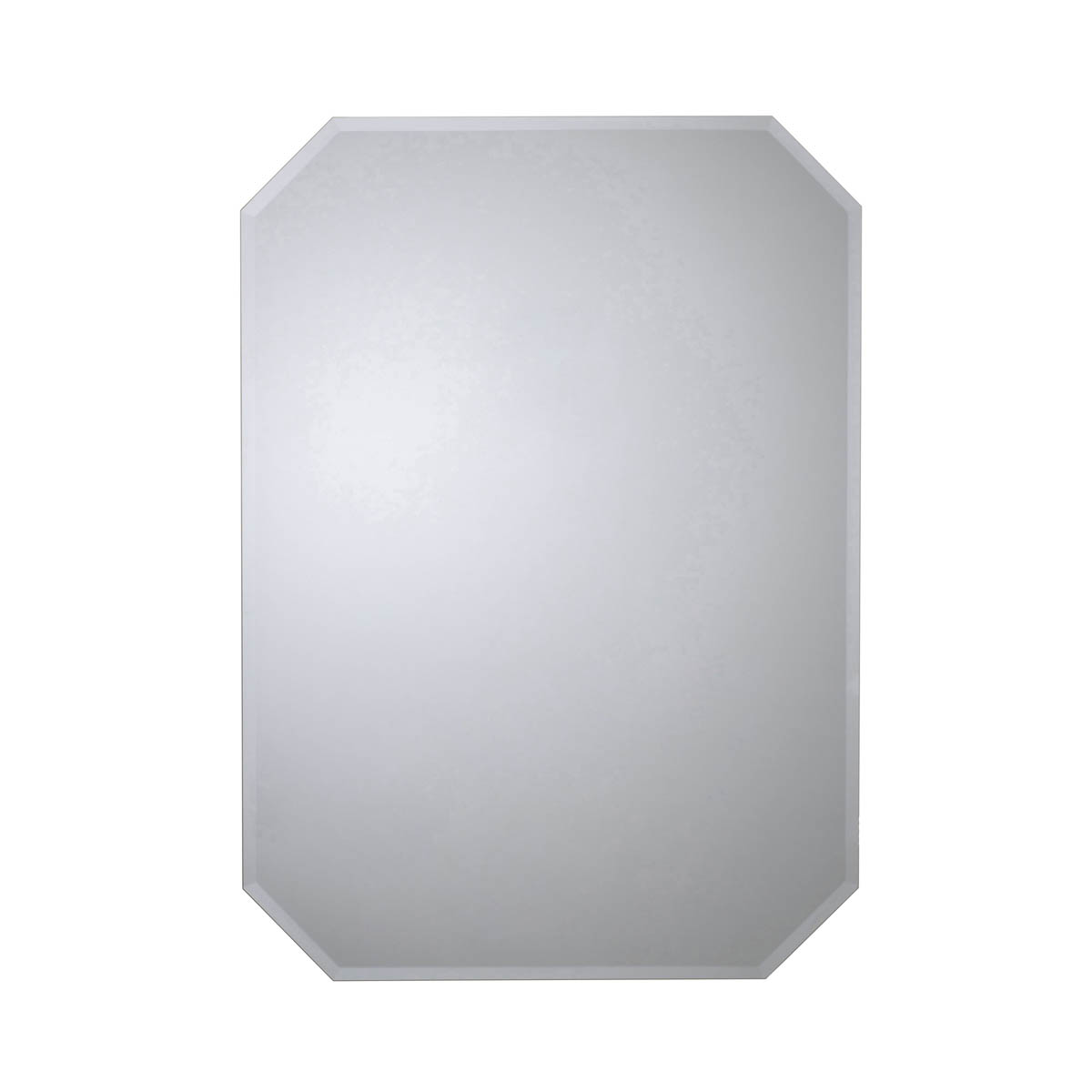 Croydex Bathroom Mirror Octagonal Frameless Bevelled Edges (H)70cm (W)50cm - Image 3