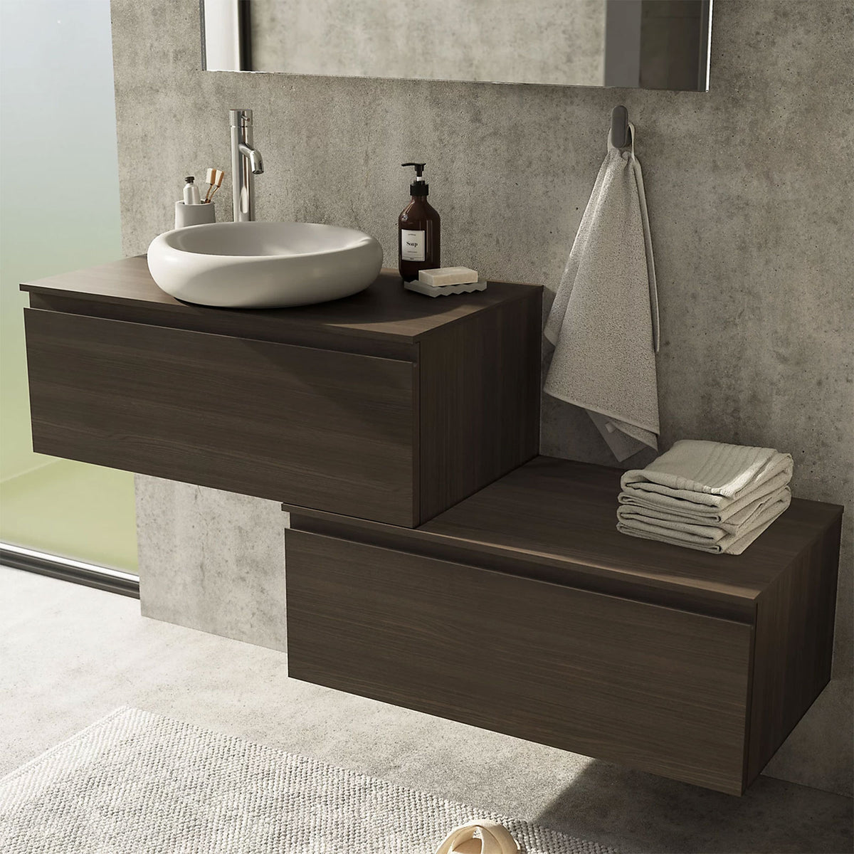 Bathroom Vanity Worktop Kentia Plywood Basin Top Contemporary 803 x 452mm - Image 6