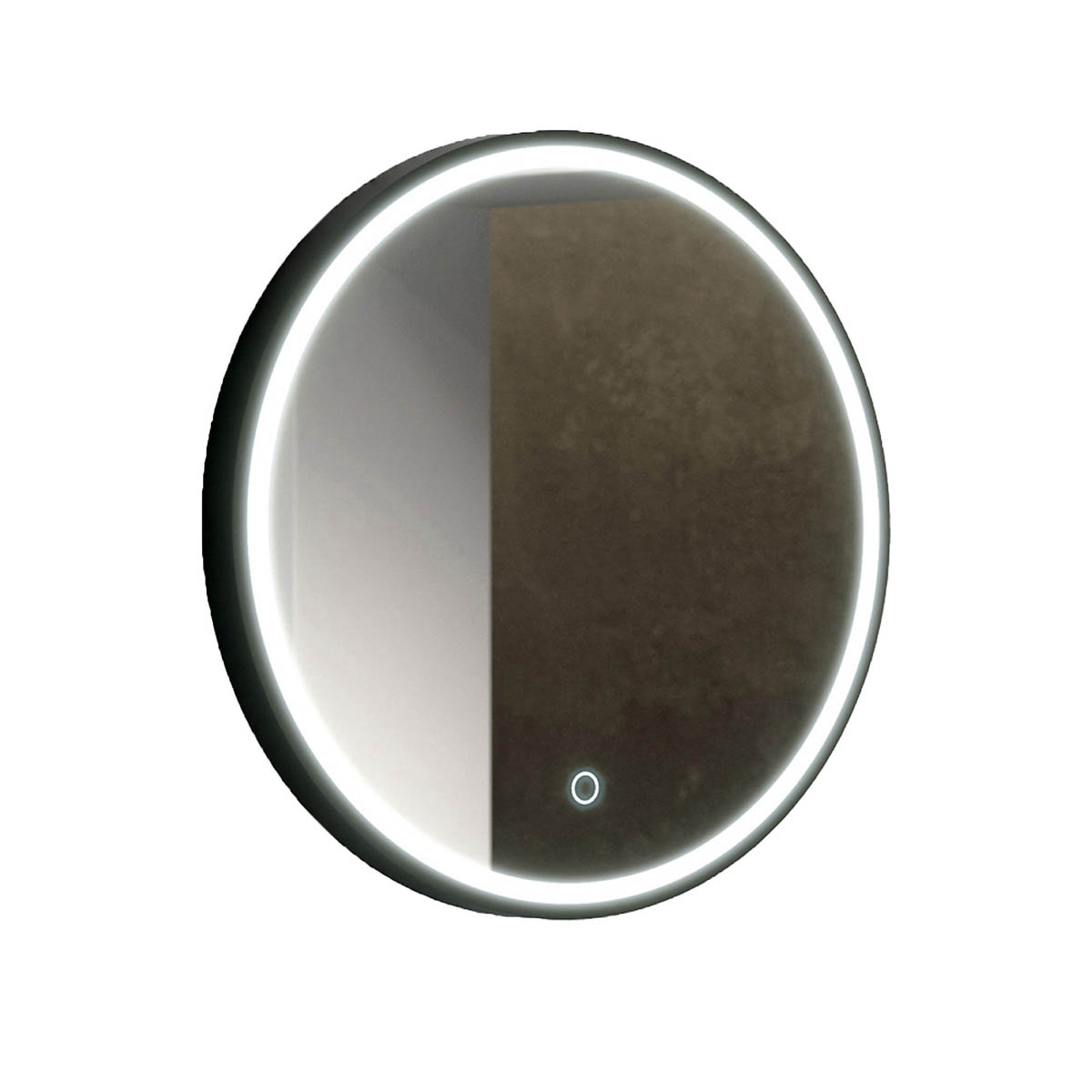Sensio Bathroom Illuminated Mirror Matt Black Circular Modern (H)60cm (W)60cm - Image 2