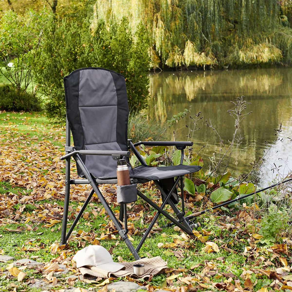 Vatani Heated Camping Chair Foldable Grey USB Remote Control Outdoor - Image 5