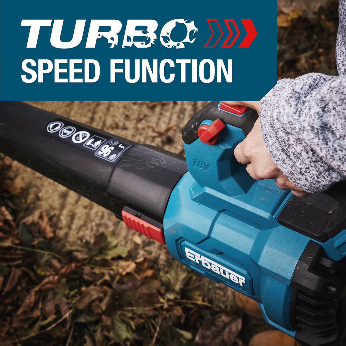 Erbauer Garden Leaf Blower Cordless 18V Li-Ion ERI1025GBL Dust Cleaner Body Only - Image 3