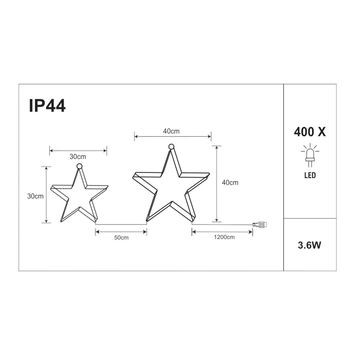 LED Stars Christmas Silhouette Ice And Warm White Timer Indoor Home - Image 2