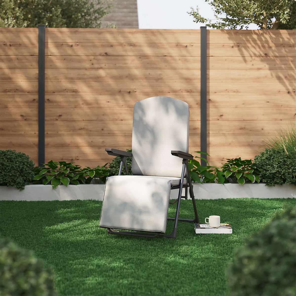 Casima Grey Metal Recliner Outdoor Garden Lounge Chair Sun Lounger Folding - Image 7