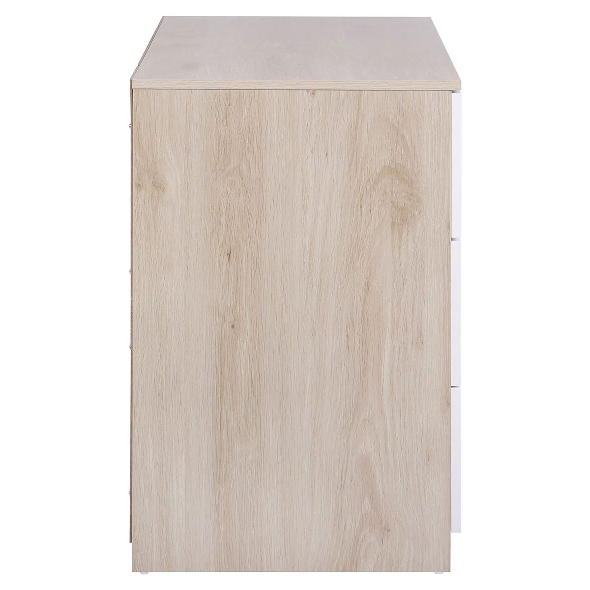 Hadwell 3 Drawer Chest of Drawers White Oak Effect Bedroom Storage 80cm - Image 4