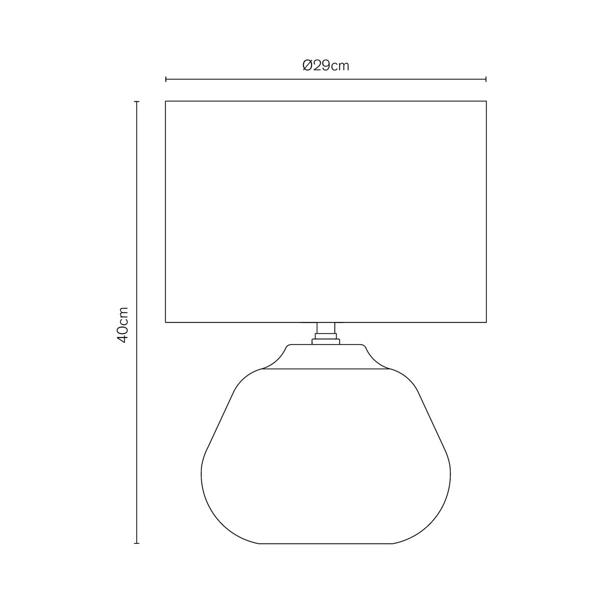 Table Lamp Round Ceramic Sandy Matt Natural Fabric Contemporary (H)40 (Dia)29cm - Image 2