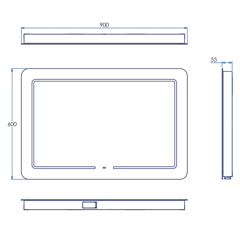 Croydex Bathroom Mirror Wall-Mounted Illuminated Rectangular (H)60cm (W)90cm - Image 2