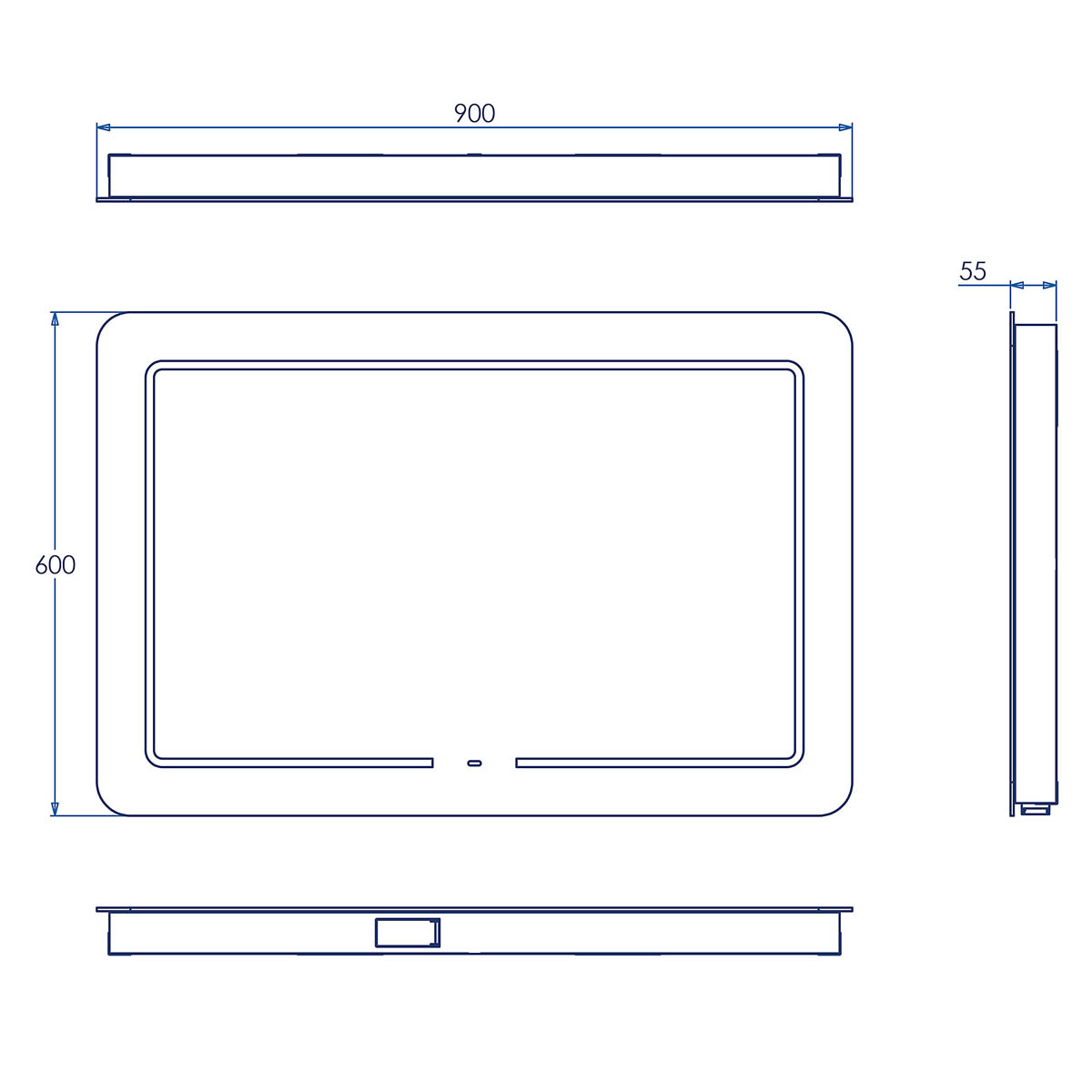 Croydex Bathroom Mirror Wall-Mounted Illuminated Rectangular (H)60cm (W)90cm - Image 2