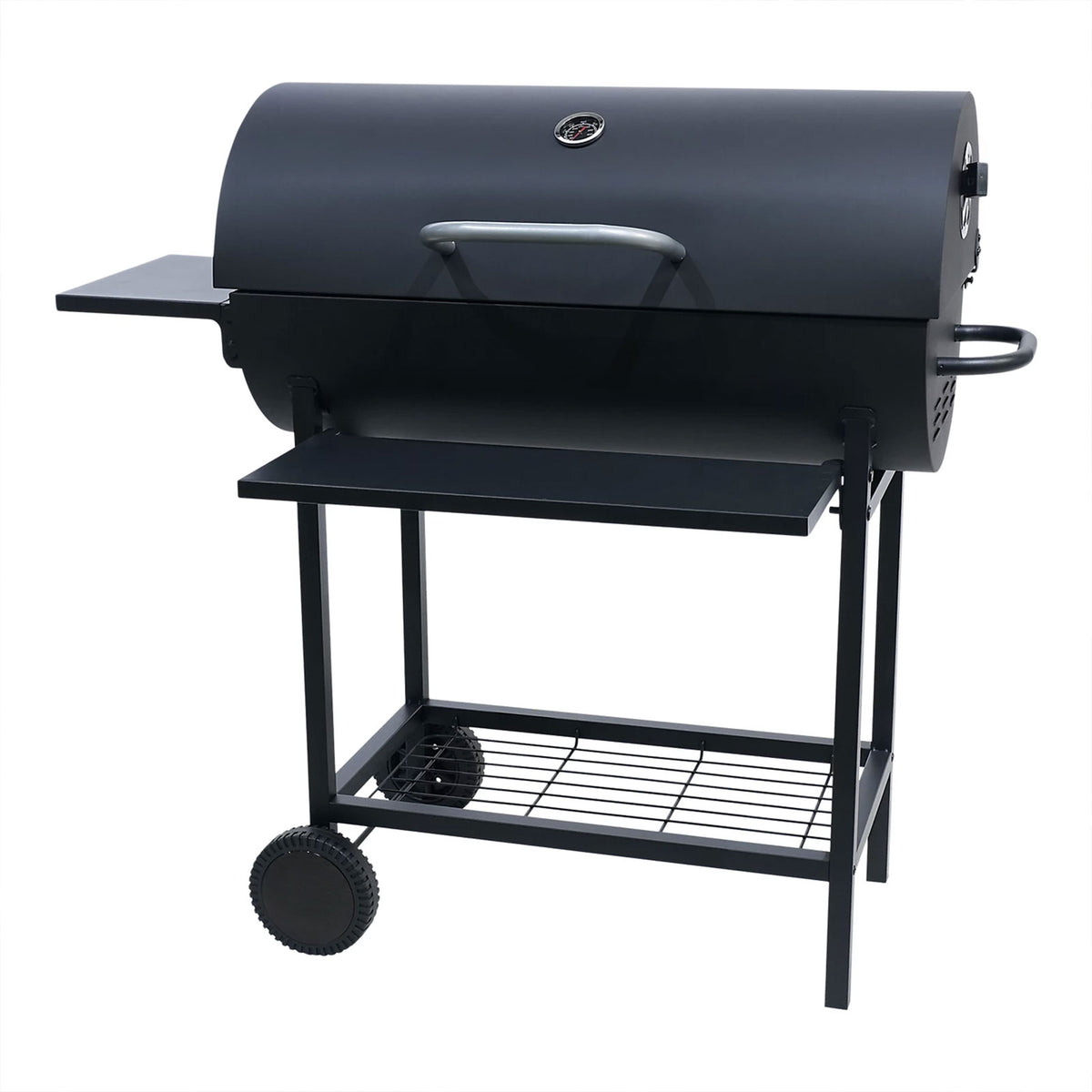 Griffin Black Charcoal Barbecue Rectangle Garden BBQ Grill Trolley Portable - Image 1
