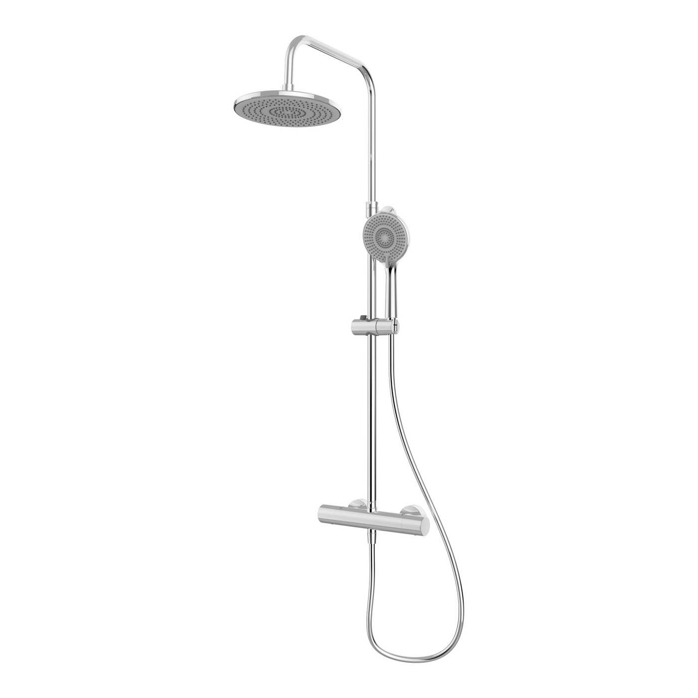 Thermostatic Mixer Shower Chrome effect Wall-mounted Multi head & 1.5m hose - Image 1