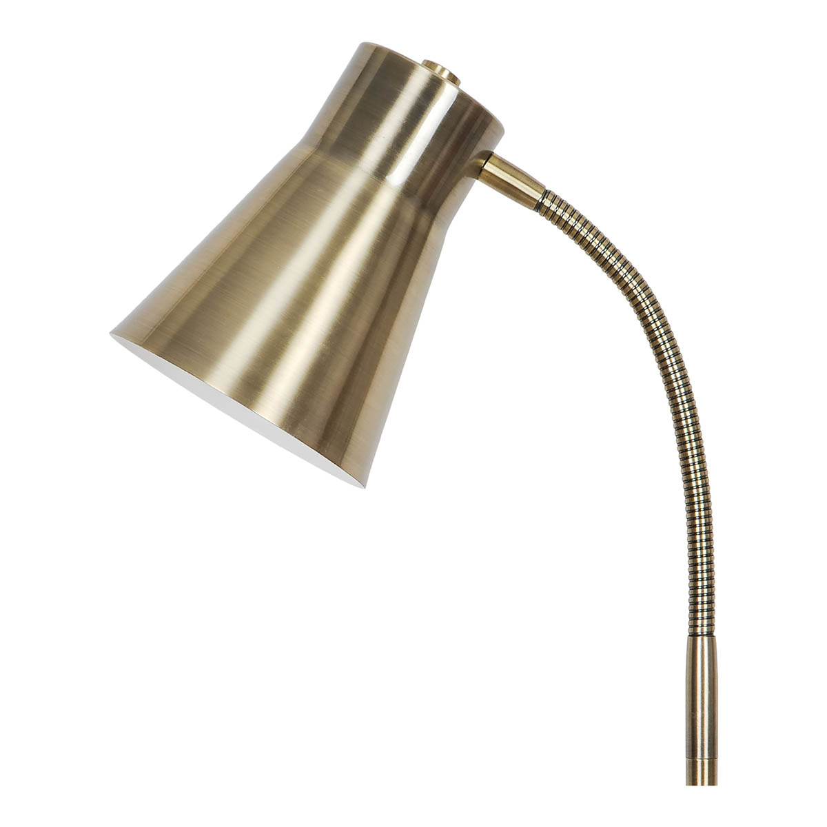 Floor Lamp Metal Satin Antique Brass Effect Adjustable Head Industrial (H)150 cm - Image 6