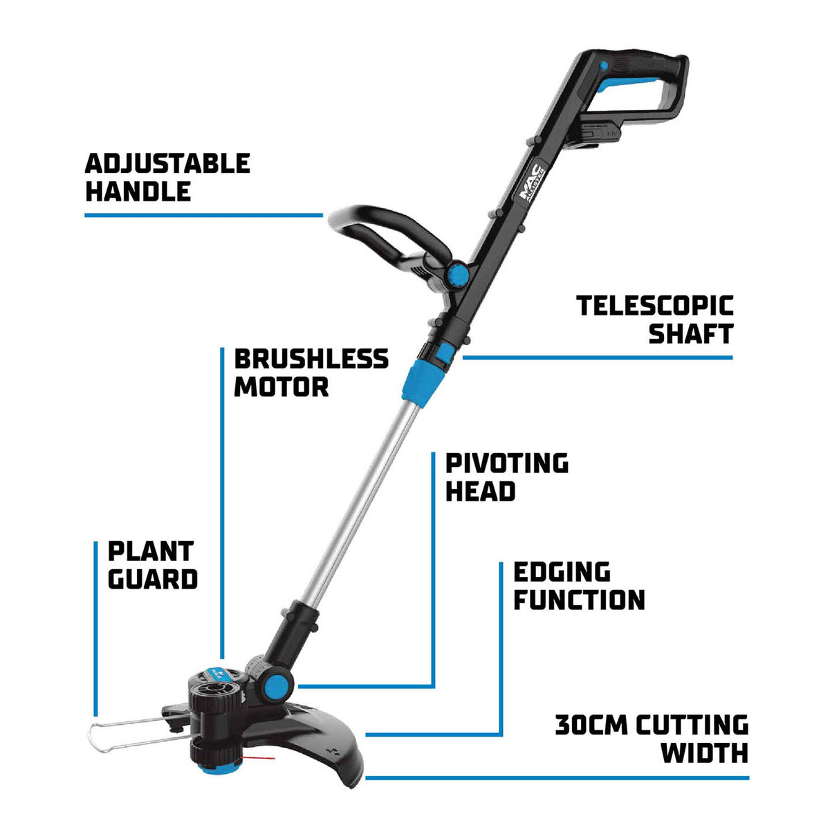Mac Allister Grass Trimmer Cordless 18V Li-Ion MCI1200GGT Strimmer Body Only - Image 2