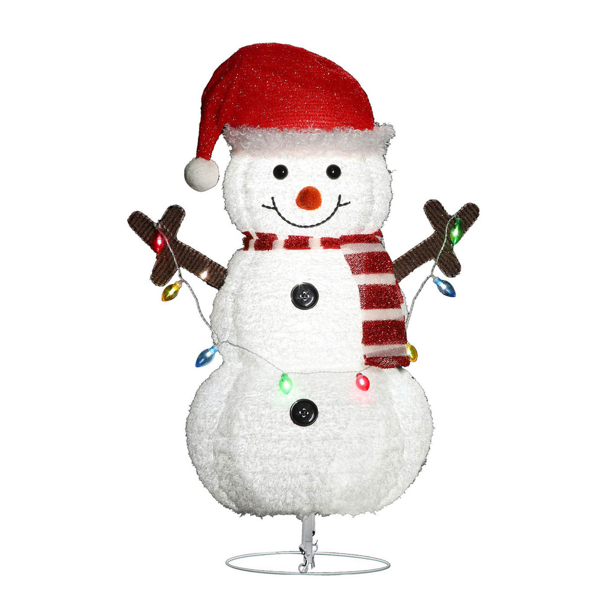 LED Christmas Snowman Silhouette Ice White Freestanding Decoration Home (H)80cm - Image 4