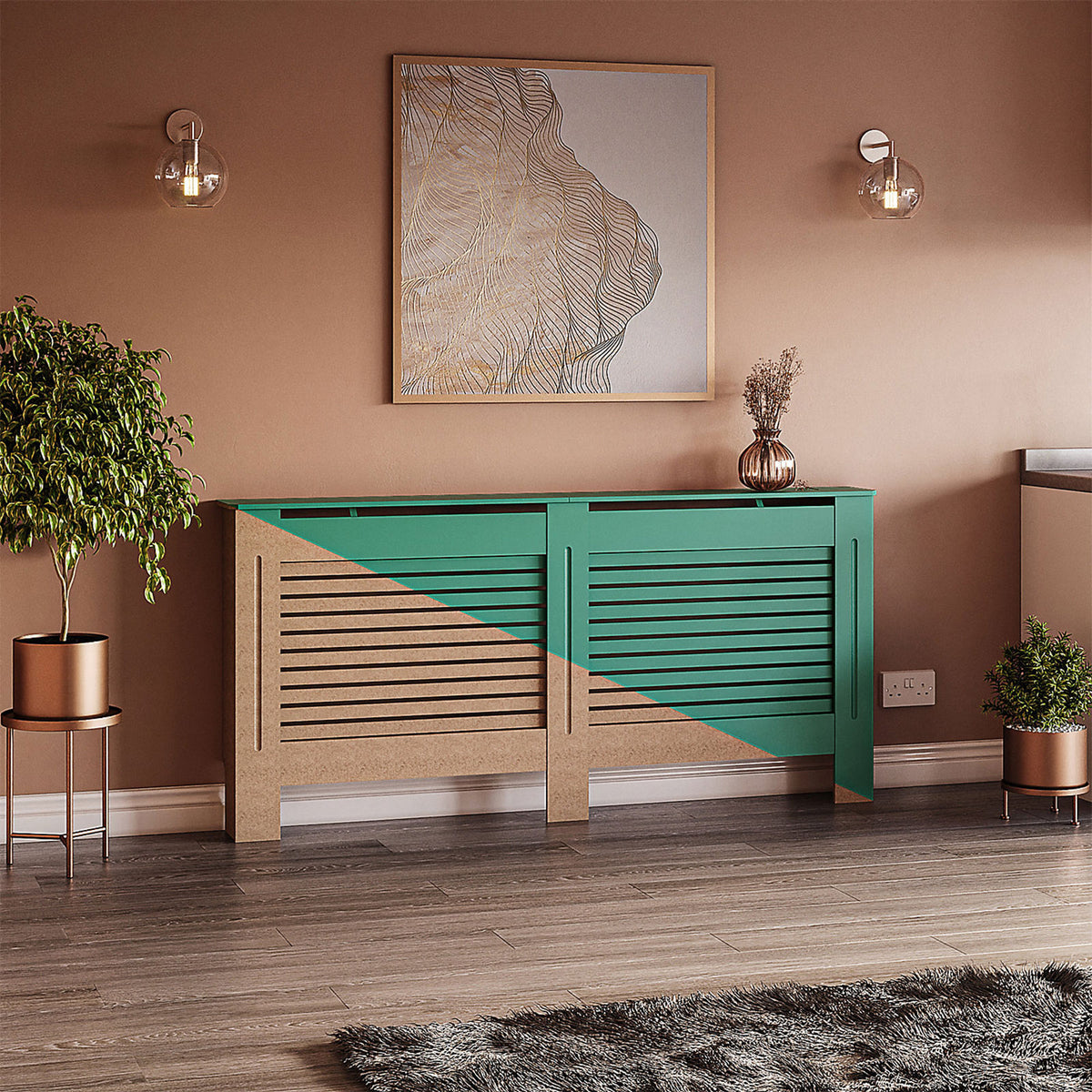 Lassic Willbourne Large Horizontal Slat Radiator Cover 1720mm MDF - Image 5