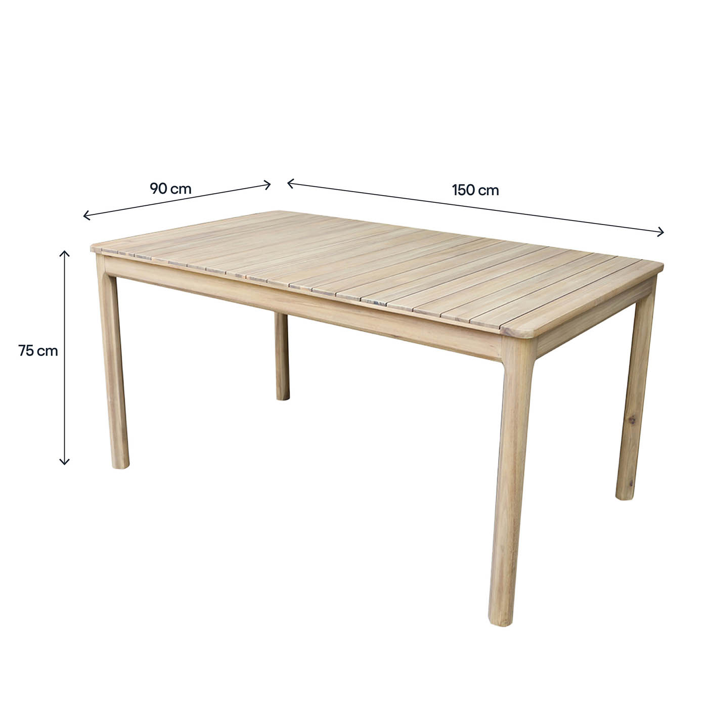 Garden Dining Table 6 Seater Rectangular Wooden Outdoor Patio Furniture Modern - Image 5