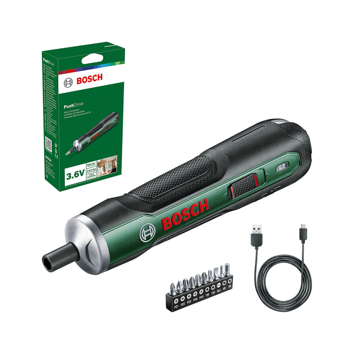 Bosch PushDrive 3.6V Li-ion Cordless Auto-feed screwdriver (1 x 1.5Ah) - 06039C6002 - Image 2