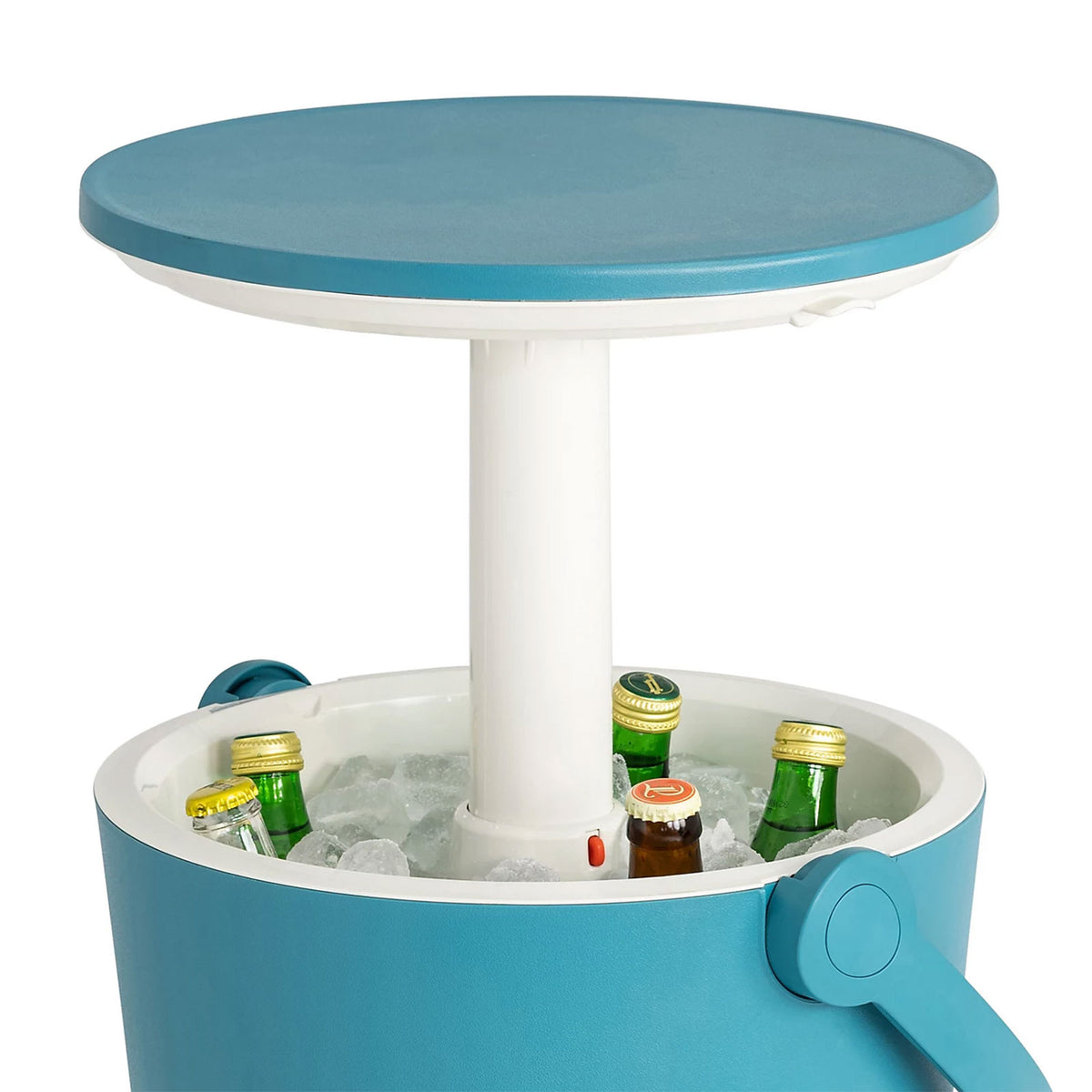 Keter Drinks Cooler Go Bar Cool Stool 16L Ocean Blue Patio Table - Image 2