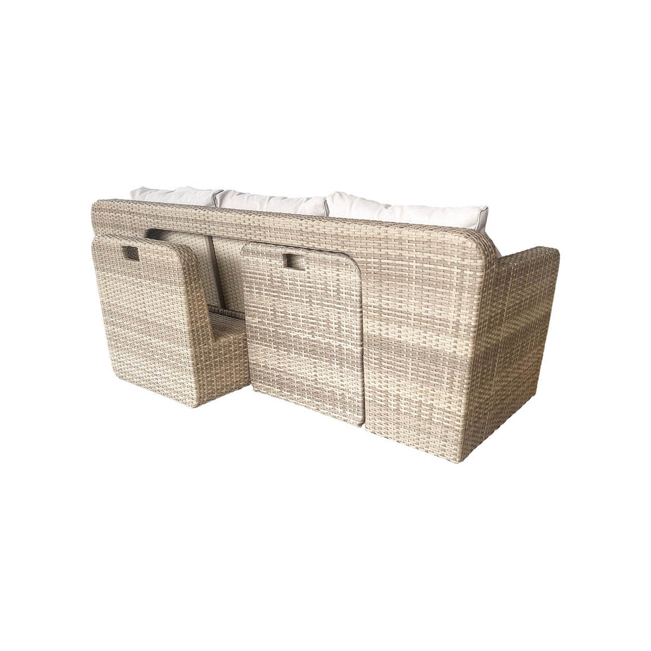 Rattan Garden Set 6 Seater Modular Outdoor Patio Dining Furniture Beige - Image 7