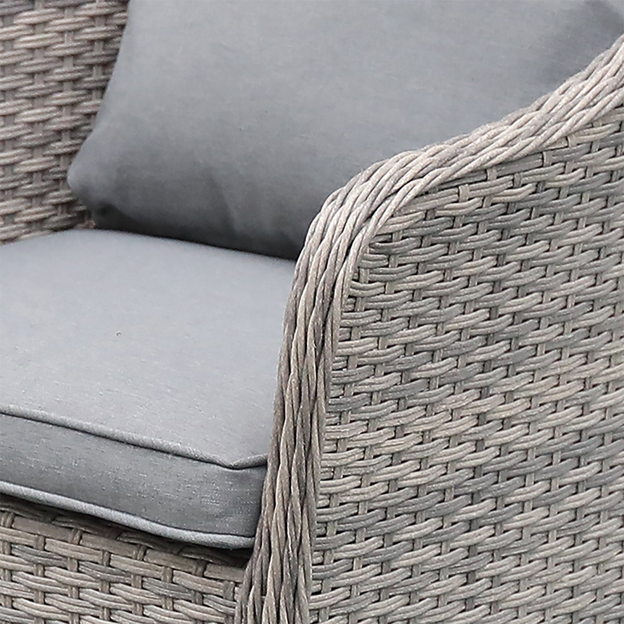 Rattan Garden Set 4 Seater Outdoor Patio Dining Furniture Grey Sofa Chairs Table - Image 4