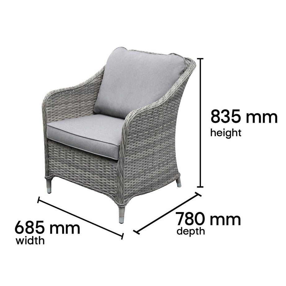 Rattan Garden Set 4 Seater Outdoor Patio Dining Furniture Grey Sofa Chairs Table - Image 3