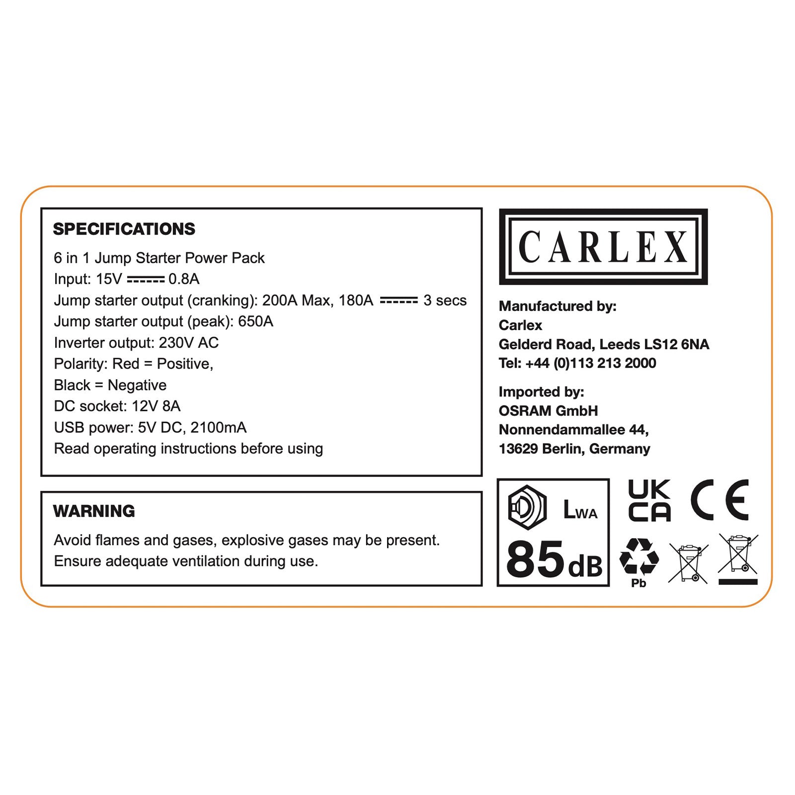 Portable Car Jump Starter Battery Pack Booster 6 In 1 Air Compressor USB 600Amp - Image 4