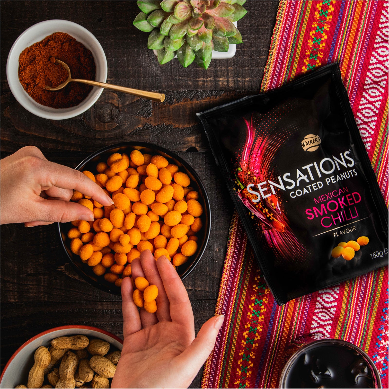 Sensations Peanuts Snack Smoked Chilli Coated Bundle of 8 x 150g Bags - Image 5