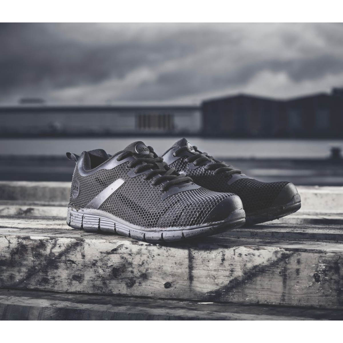 Site Safety Trainers Mens Wide Fit Black Lightweight Boots Steel Toe Size 6 - Image 3