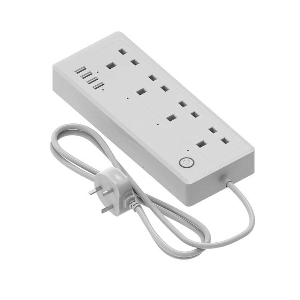 Extension Lead Smart 4 Gang 13 A Switched Type A USB White IP20 220-240V 1.4m - Image 2