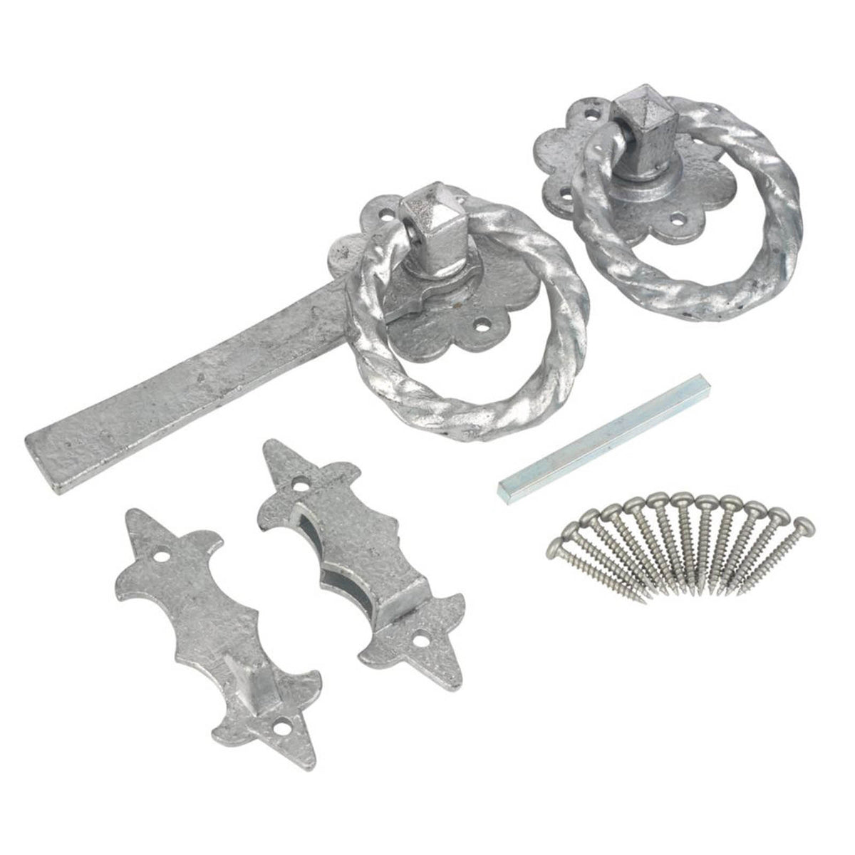 GateMate Ring Gate Latch Galvanised Silver Ornamental Internal External 250mm - Image 2