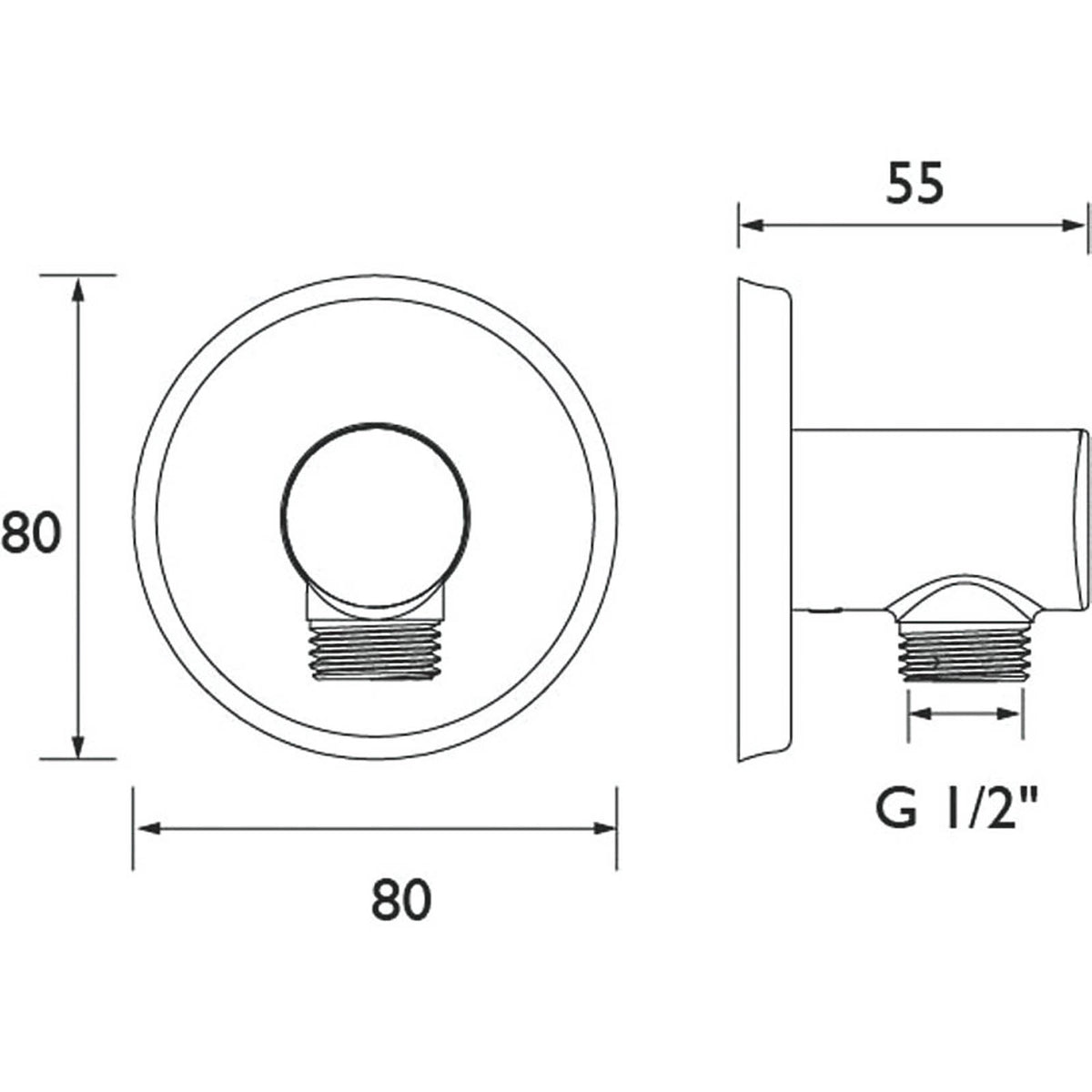 Bristan Shower Wall Outlet Round Chrome Plated Compact Contemporary 55mm - Image 2