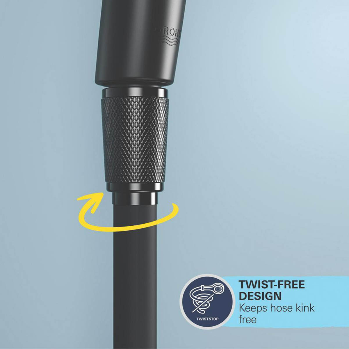 Grohe Thermostatic Shower Mixer Black 3 Spray Pattern Exposed Twin Round Head - Image 6