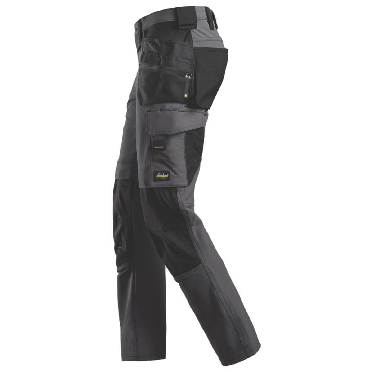 Snickers Mens Work Trousers Full Stretch Steel Grey Black Slim Fit 31" W 32" L - Image 3