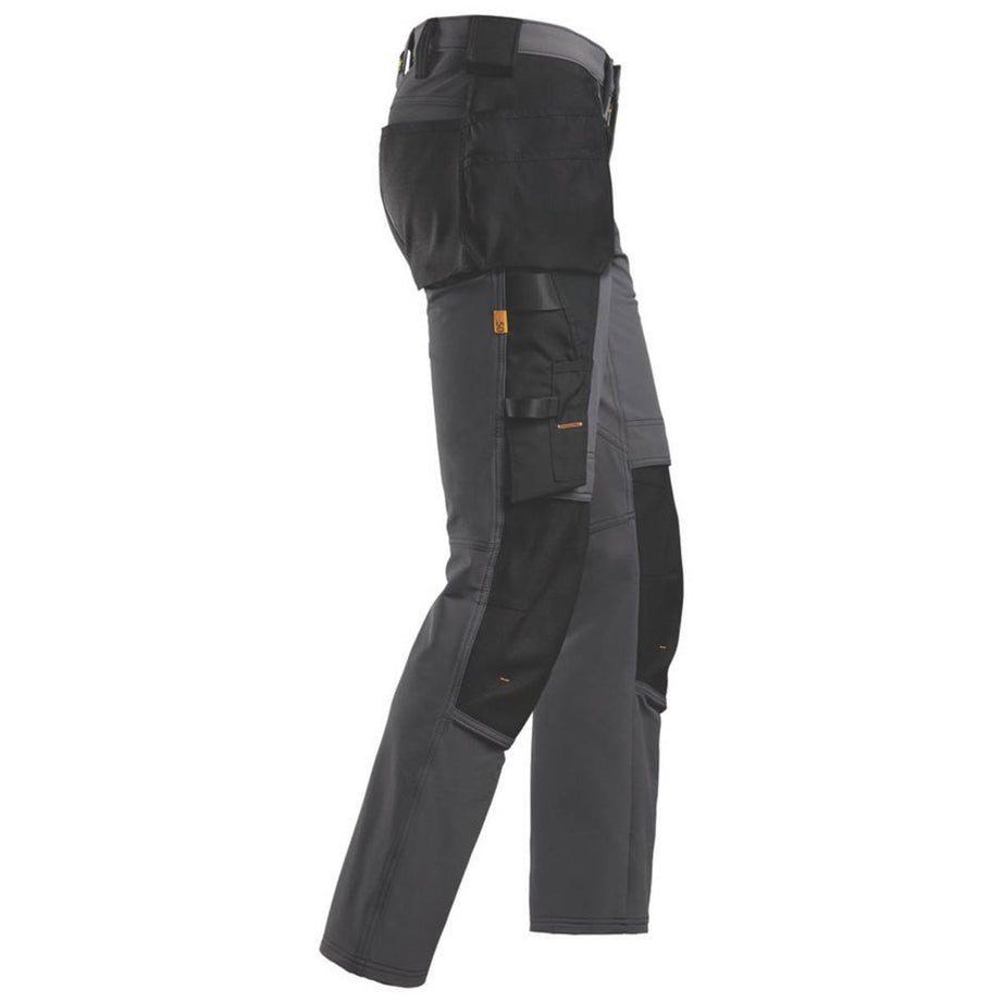 Snickers Mens Work Trousers Full Stretch Steel Grey Black Slim Fit 31" W 32" L - Image 4
