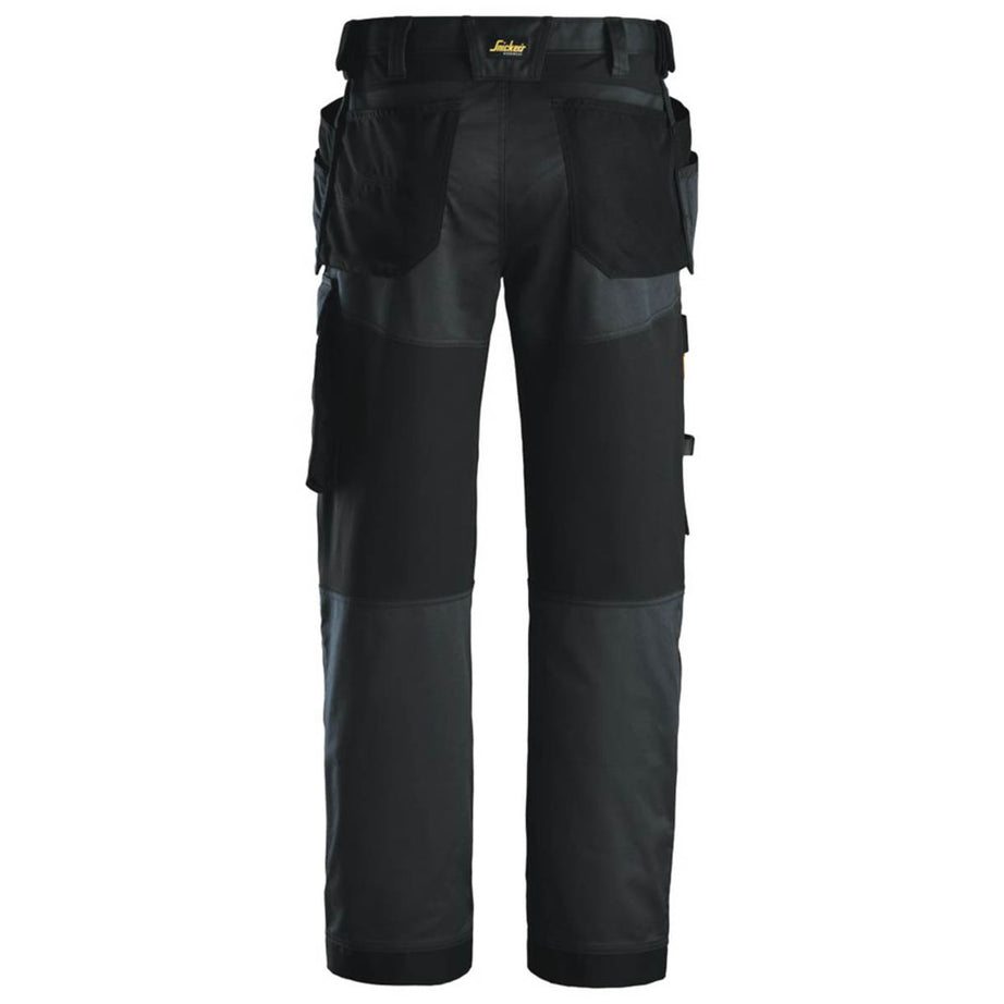 Snickers Work Trousers Mens Relaxed Fit Black Stretch Multi Pockets 36"W 32"L - Image 3