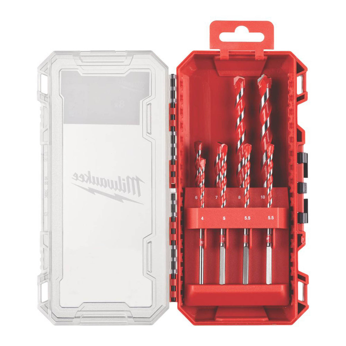Milwaukee Round Shank Multi-Material Hammer Drill Bit Set 8 Pieces - Image 1