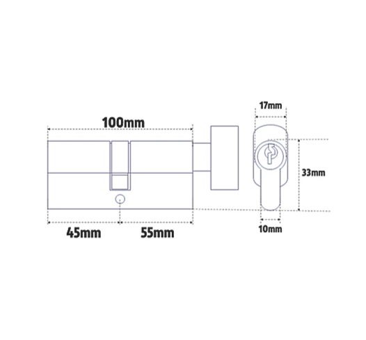 CISA Euro Cylinder & Thumbturn Astral S Series 100mm 10-Pin Nickel Plated - Image 2