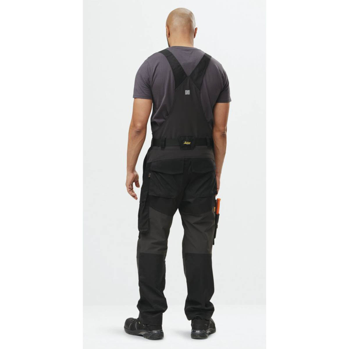 Snickers Work Overalls Mens Black Bib And Brace Coverall Large/X Large 41"W 32"L - Image 4