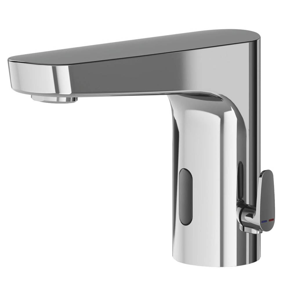 Swirl Bathroom Basin Tap Mono Mixer Chrome Sensor Touch Free Infrared Faucet - Image 1