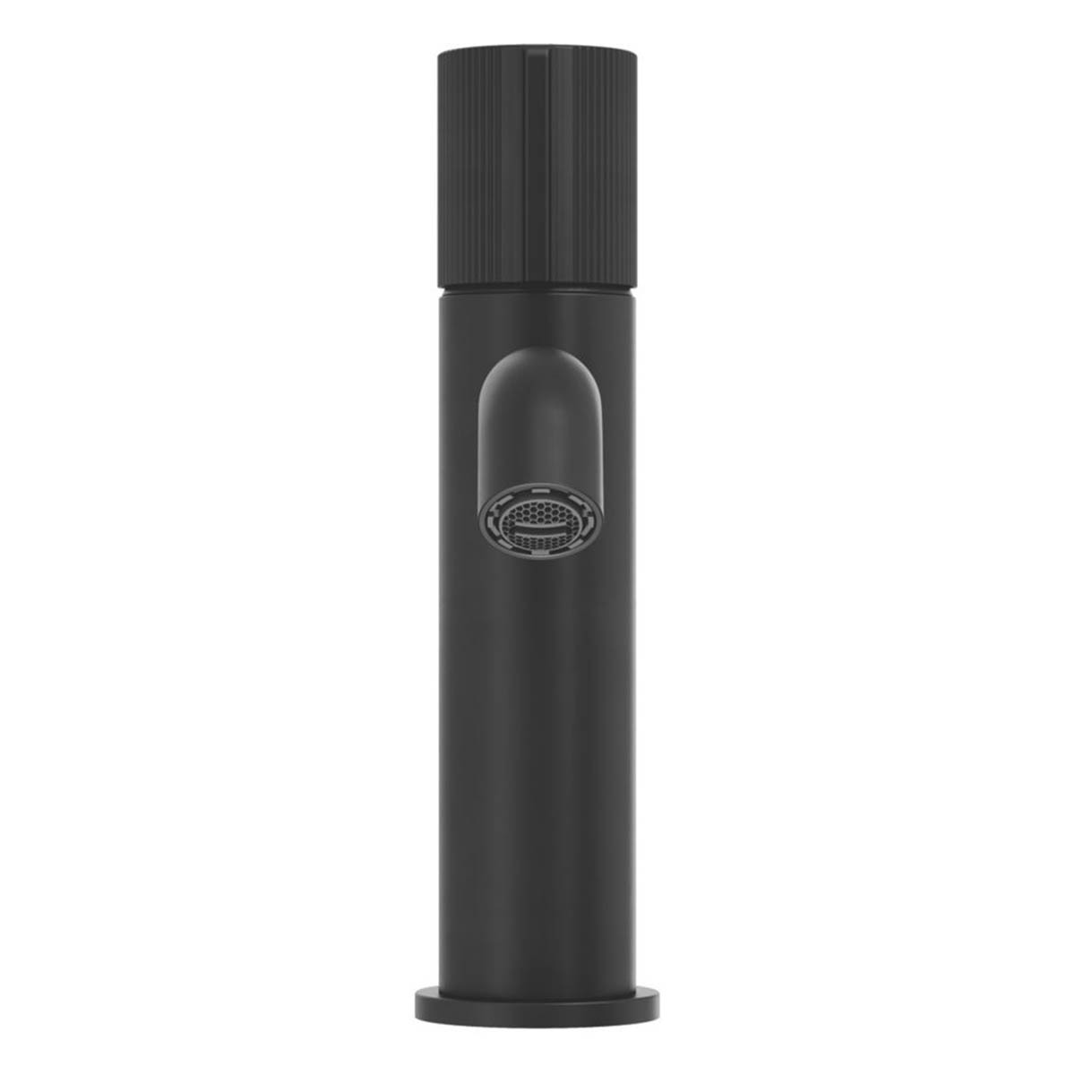 Swirl Basin Mixer Tap Mono Matt Black Brass Round With Clicker Waste 192.6mm - Image 4