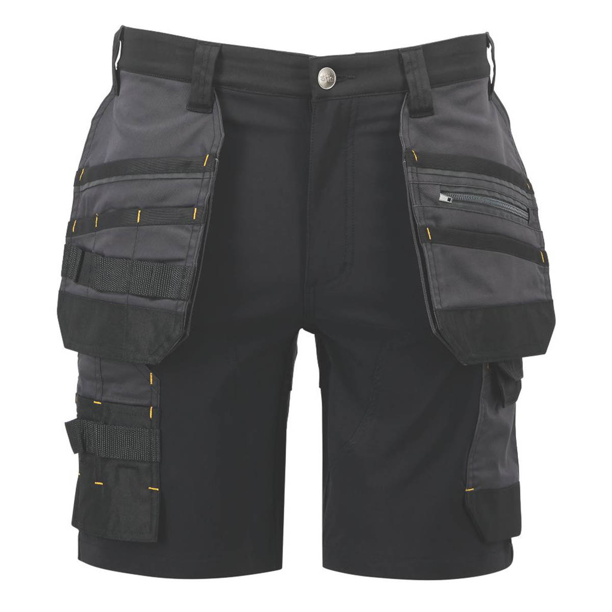 Site Mens Work Shorts Brochman Black Grey Stretch Holster Pockets Slim Fit 38" W - Image 2
