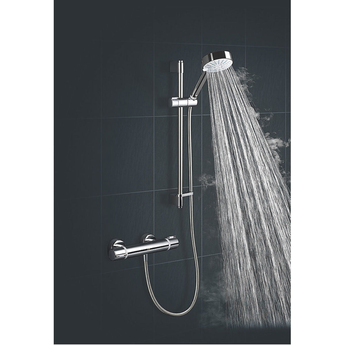 Mira Mixer Shower Thermostatic Atom EV Chrome Rear-Fed Exposed 4-Spray Pattern - Image 5