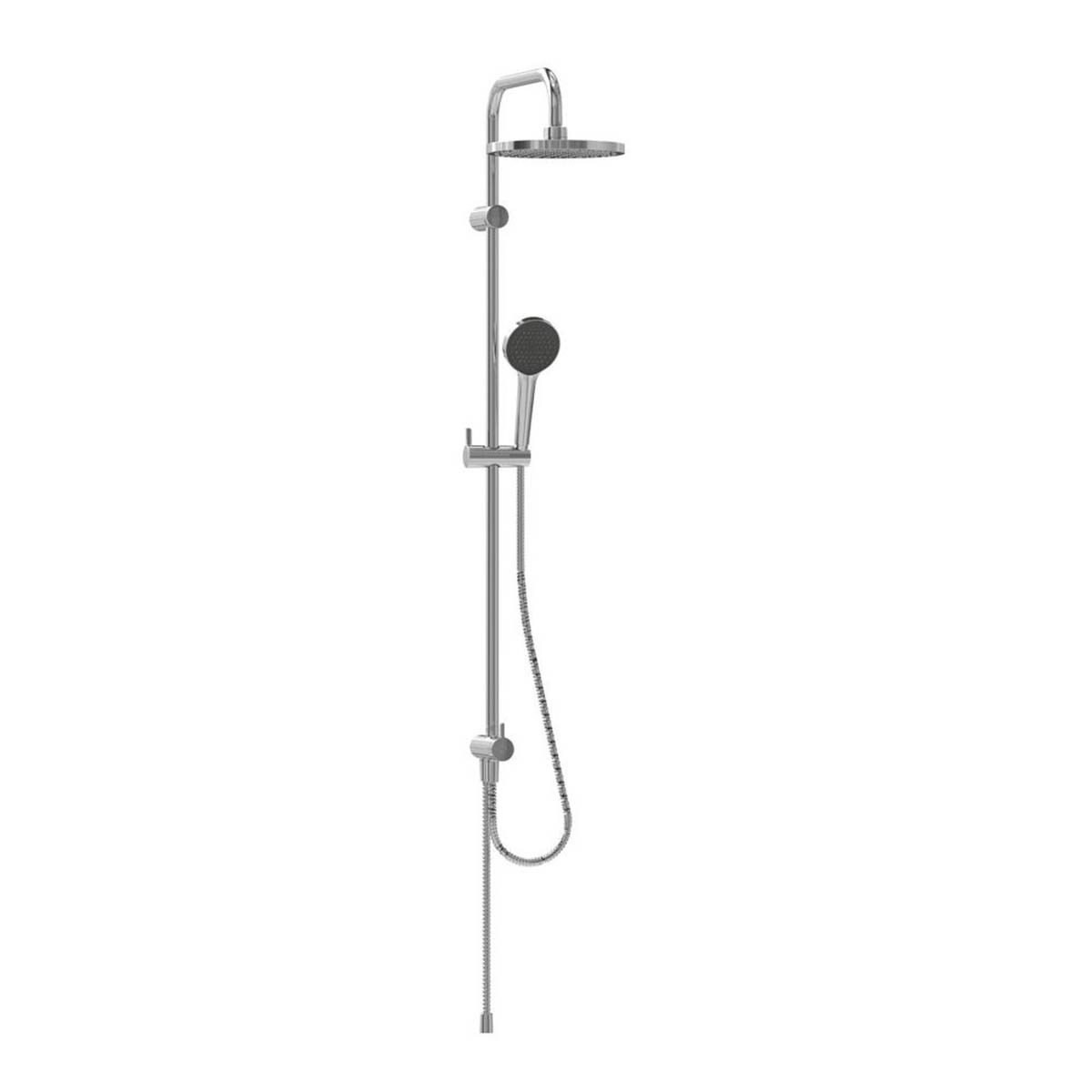 Swirl Mixer Shower Chrome Single Spray Pattern Bathroom Twin Round Head - Image 2