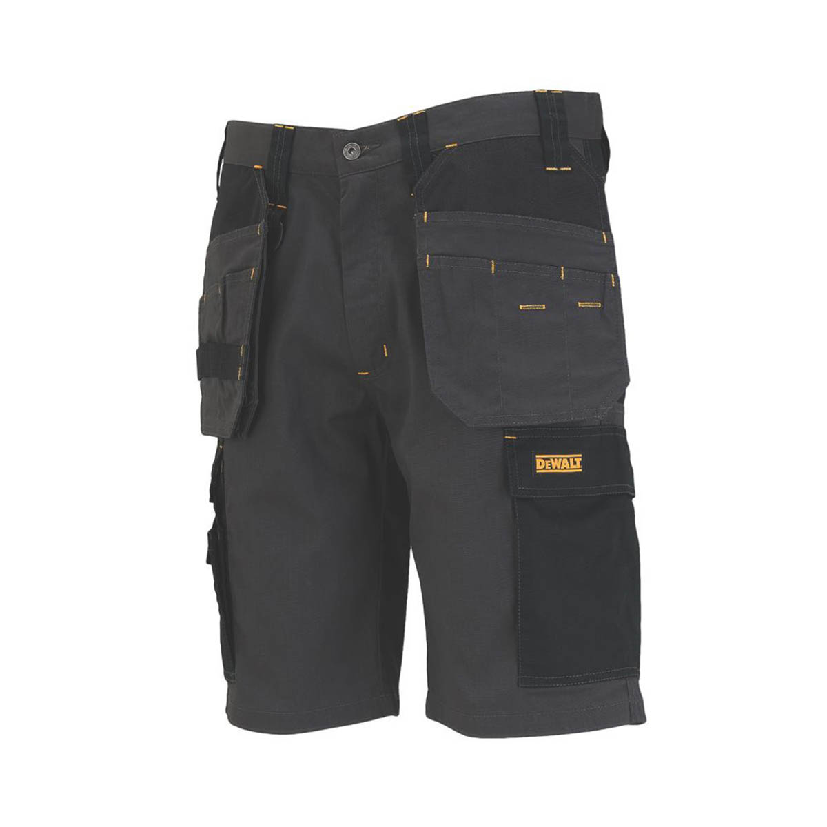 DeWalt Work Shorts Mens Regular Fit Grey Black Multi Pocket Breathable 38"W - Image 3