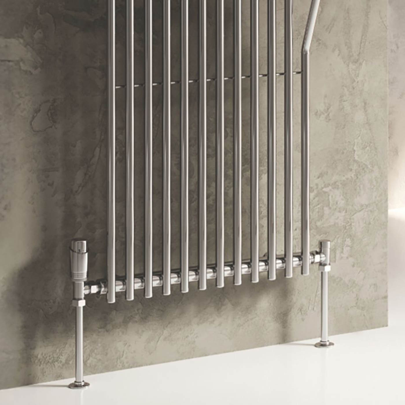 Reina Thermostatic Radiator Valve & Lockshield Modal TRV 15x15mm Angled & L/S - Image 2
