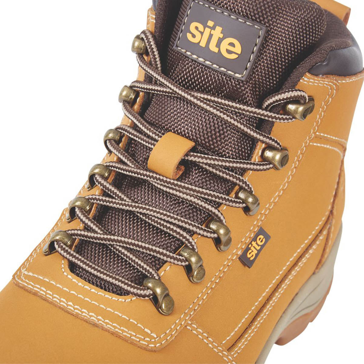 Site Safety Boots Mens Wide Fit Leather Lightweight Shoes Steel Toe Size 8 - Image 4
