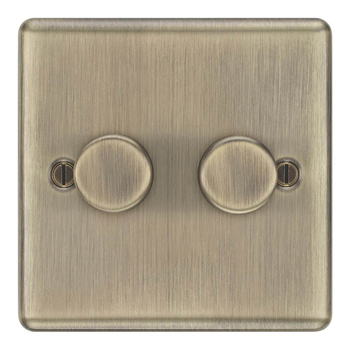 LAP 2-Gang 2-Way LED Dimmer Switch Antique Brass with Colour-Matched Inserts - Image 2