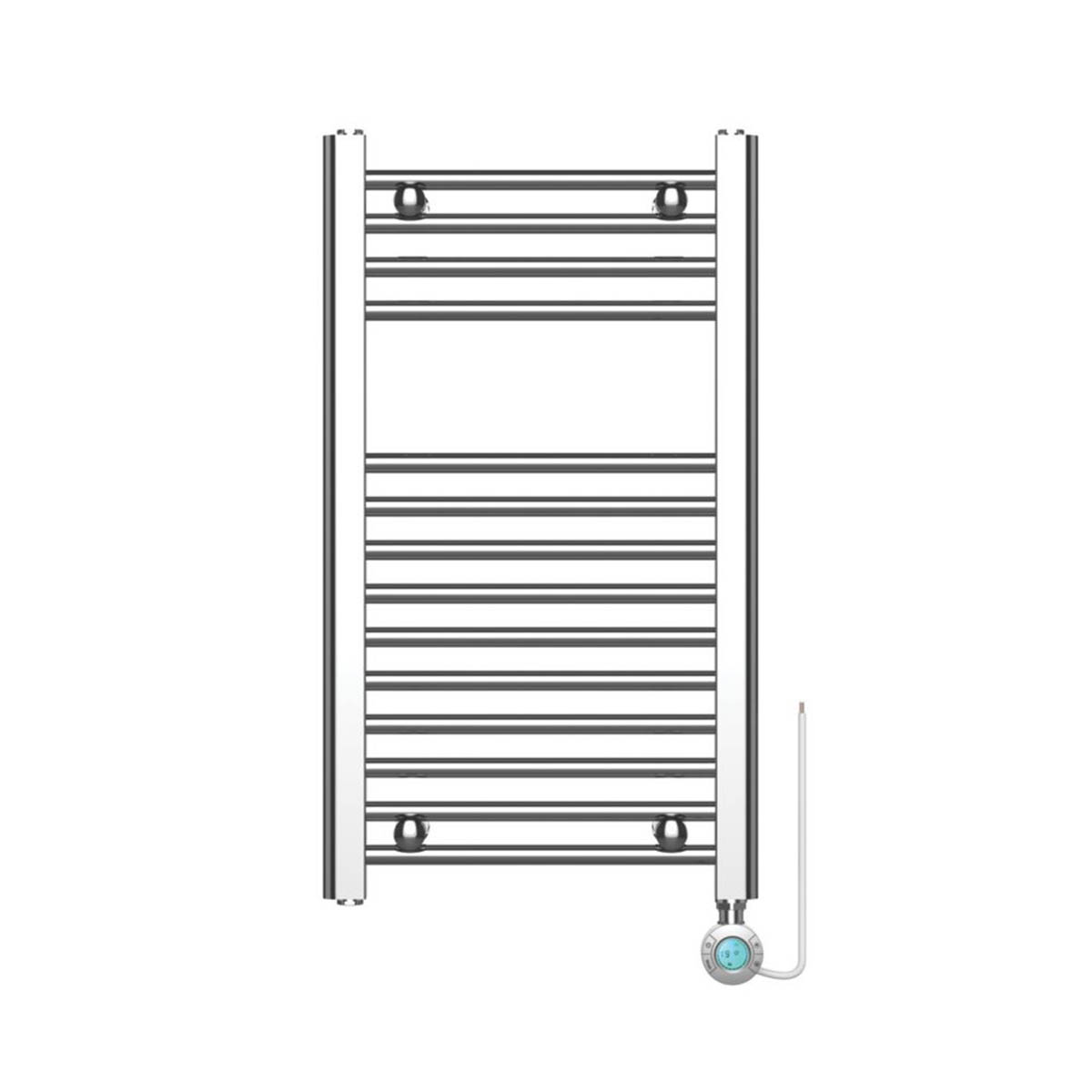 Flomasta Electric Towel Rail Radiator Chrome Flat Bathroom Warmer (H)70x(W)40cm - Image 2