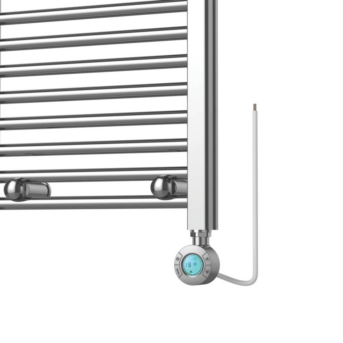 Flomasta Electric Towel Rail Radiator Chrome Flat Bathroom Warmer (H)70x(W)40cm - Image 4